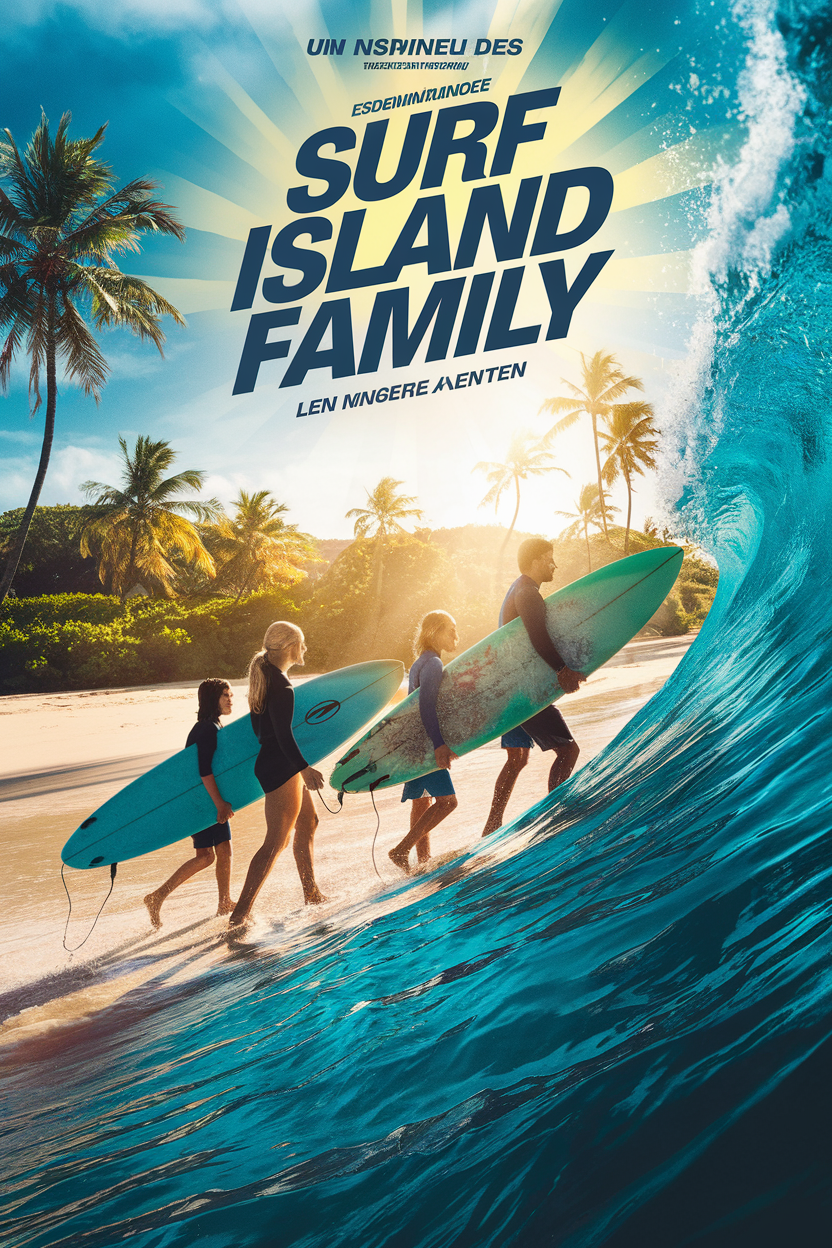 Affiche officielle du film Surf Island Family
