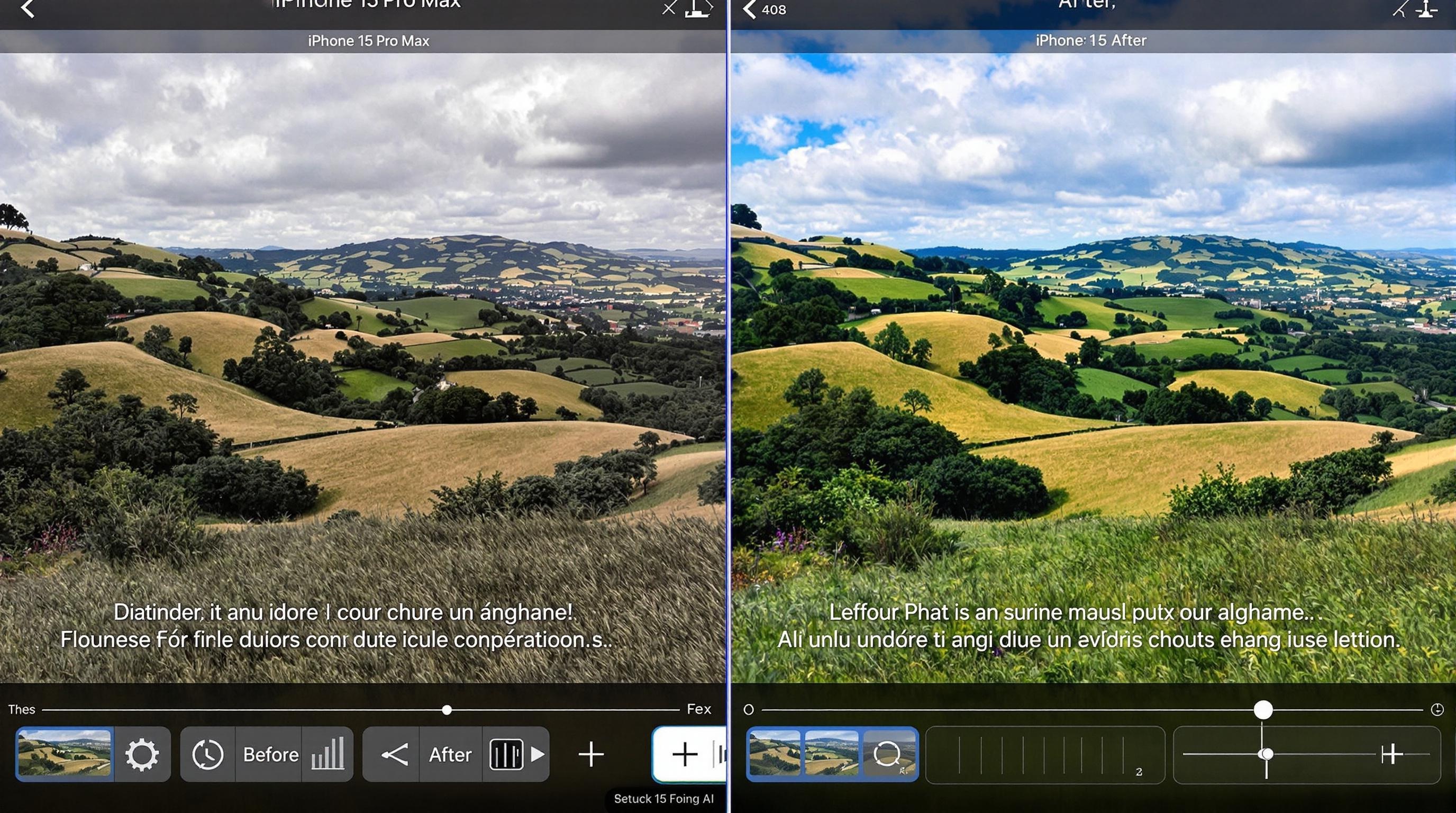 Optimisation IA d’une photo de paysage sur iPhone 15 Pro Max