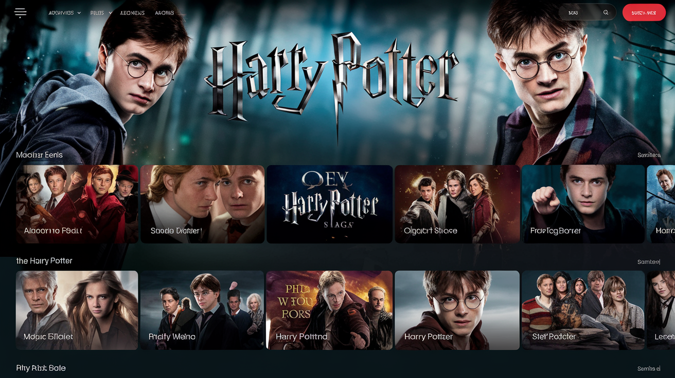 Interface de streaming affichant Harry Potter