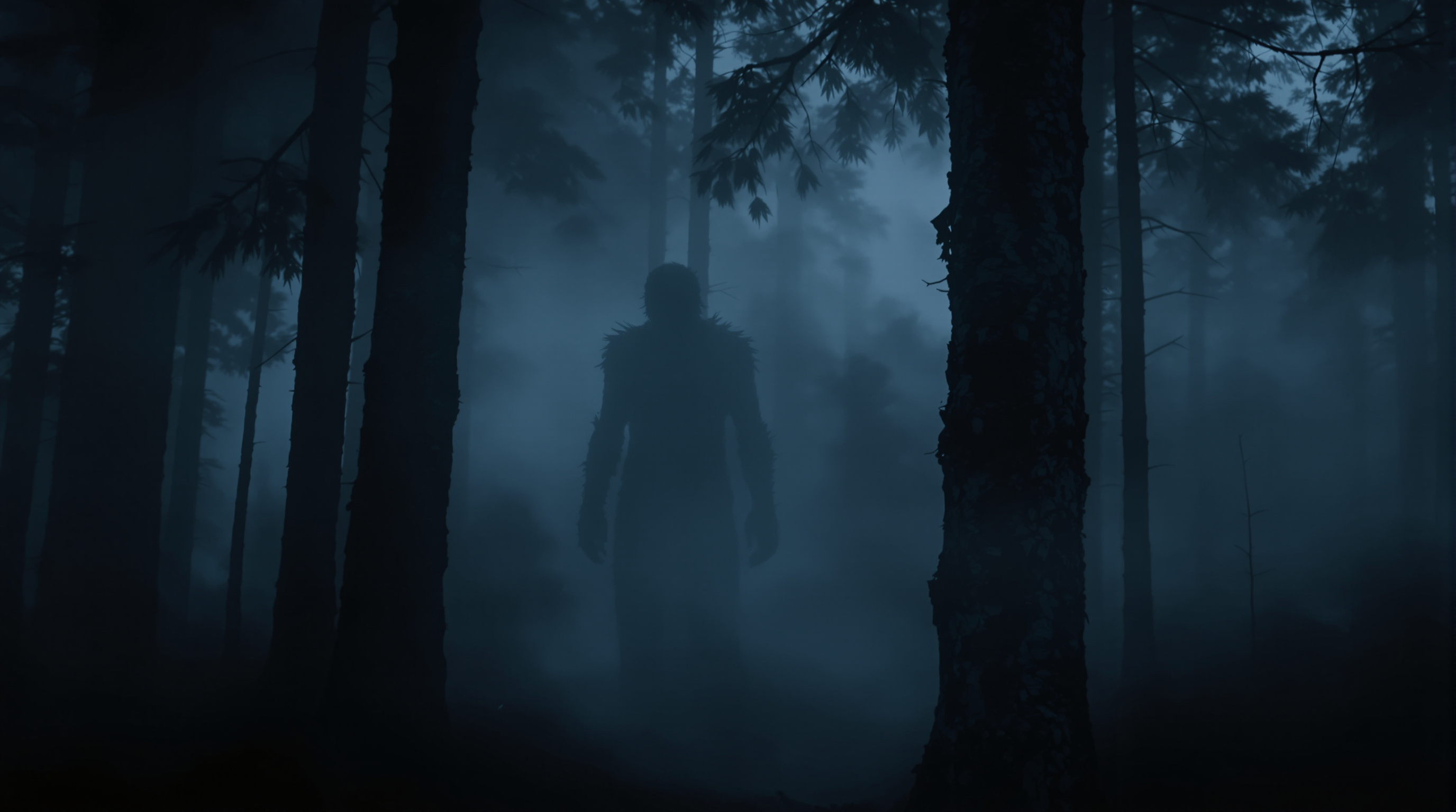 Forêt brumeuse inquiétante du film Le Rituel